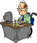 typing-clipart-1886_picture_of_a_happy_disabled_man_in_a_wheelchair_typing_at_his_desk